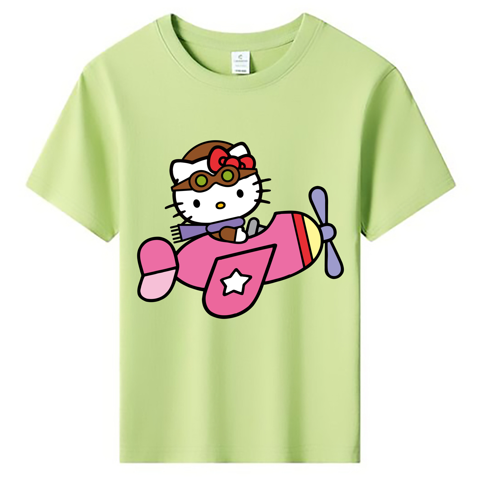 （画像用） Hello Kitty ハローキティ 綿100％キッズTシャツ（フロントプリント）
